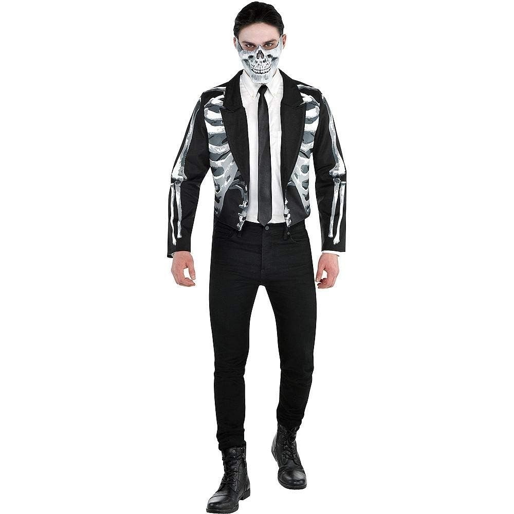 Mens Halloween Skeleton Bones Tuxedo Suit Jacket Jacket only Fits‎ Up to size 42